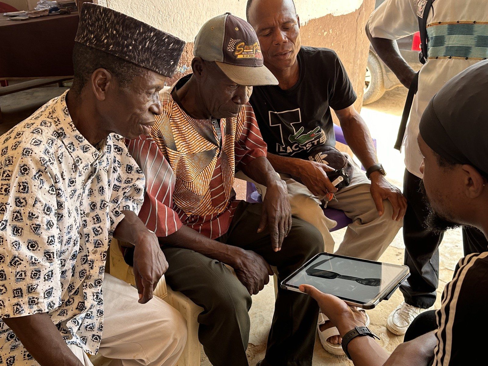 Community interview in Sanniquellie, Liberia about Field Museum Spoon.