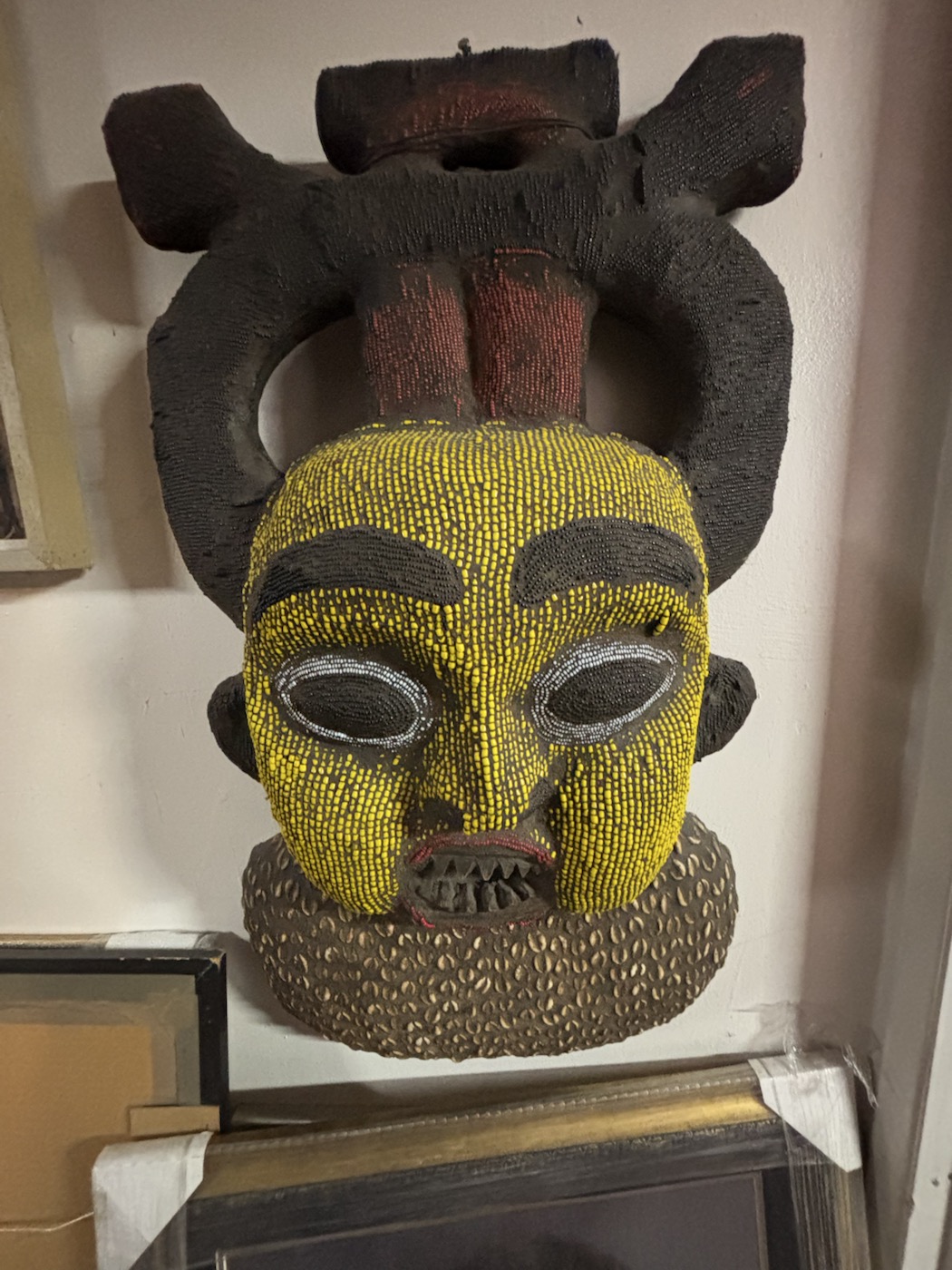 Beaded mask documented as part of the Queen Aminah African Art Collection archive work.
